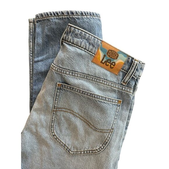 Lee X Hey Dude Collab Jeans Women’s Side 10 Straight Leg Light Wash Rare - Picture 1 of 7
